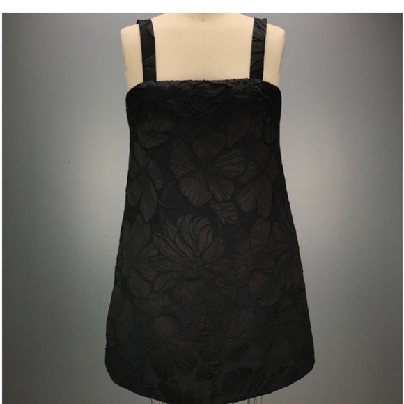 J. CREW Convertible Strap Embossed Floral Black Dress NWT - Picture 3 of 15